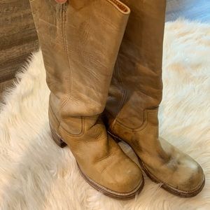 Vintage 1970s Frye Camel Brown Boots